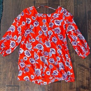 Billabong red floral tunic